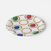 ブルーグリーンカラフルレッド第1期クリスマスパターン ペーパープレート (アングル)