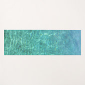 ブルーグリーンカラーシーウォーターテンプレートエレガントトレンディー ヨガマット (正面(横))