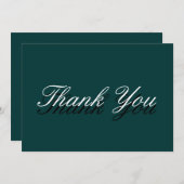 ブルーグリーンカラーミニマルおしゃれ サンキューカード (正面/裏面)