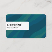 ブルーグリーンカーブレトロミニマストライプリストカスタムQR 名刺 (正面)