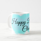 ブルーグリーンクラウドパステルハッピーバースデーモダンkid コーヒーマグカップ (正面左)