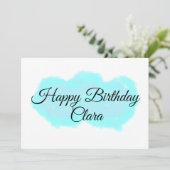 ブルーグリーンクラウドパステルハッピーバースデーモダンkid シーズンカード (スタンド正面)