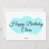 ブルーグリーンクラウドパステルハッピーバースデーモダンkid シーズンカード (裏面)