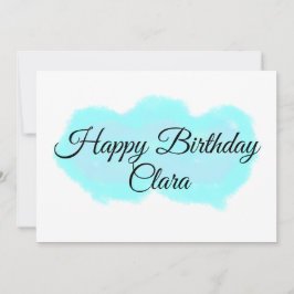 ブルーグリーンクラウドパステルハッピーバースデーモダンkid シーズンカード