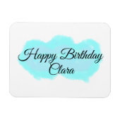 ブルーグリーンクラウドパステルハッピーバースデーモダンkid マグネット (横)