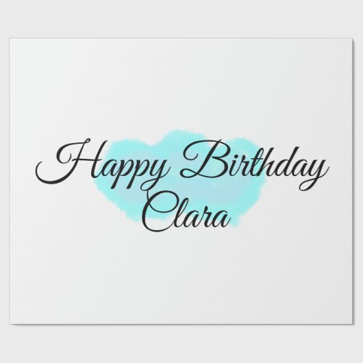 ブルーグリーンクラウドパステルハッピーバースデーモダンkid ラッピングペーパー (フラット)