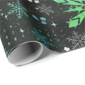ブルーグリーンクリスマスグラデーションラッピング紙 ラッピングペーパー (ロールコーナー)
