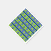ブルーグリーンクリスマスツリーの幾何学的なストライプ スタンダードカクテルナプキン (角)