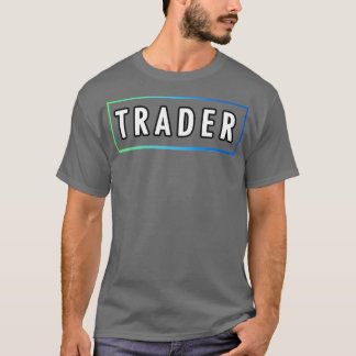 ブルーグリーングラデーションのミニマルな日トレーダー Tシャツ