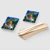 ブルーグリーングリッターフォト子供の誕生日モダン錆 ハンドファン (組立なし)