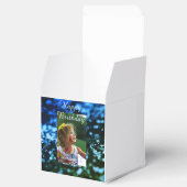 ブルーグリーングリッターフォト子供の誕生日モダン錆 フェイバーボックス (オープン)