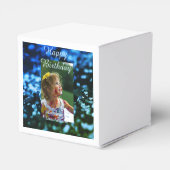 ブルーグリーングリッターフォト子供の誕生日モダン錆 フェイバーボックス (裏面サイド)