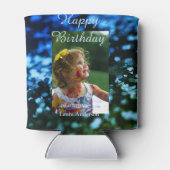 ブルーグリーングリッターフォト子供の誕生日モダン錆 缶クーラー (裏面)