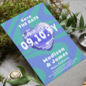 ブルーグリーングルービートレンディーモダンディスコハート写真 セーブザデート