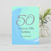 ブルーグリーングレー50th誕生日を追加する名前レトロ (スタンド正面)