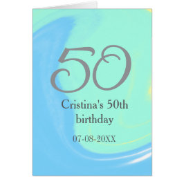 ブルーグリーングレー50th誕生日を追加する名前レトロ