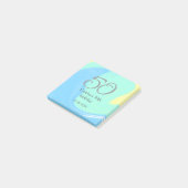 ブルーグリーングレー50th誕生日を追加する名前レトロ ポストイット (アングル)