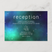 ブルーグリーンシナ銀河系モダン結婚ズ詳細 エンクロージャーカード (正面)