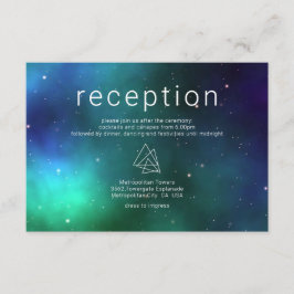 ブルーグリーンシナ銀河系モダン結婚ズ詳細 エンクロージャーカード