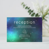 ブルーグリーンシナ銀河系モダン結婚ズ詳細 エンクロージャーカード (スタンド正面)