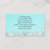 ブルーグリーンシルバーグリッターフェミニンスモールビジネス 名刺 (裏面)