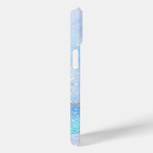 ブルーグリーンシルバーグリッター大理石スワールモノグラム Case-Mate iPhoneケース (裏面 / 右)