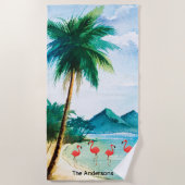 ブルーグリーンシー海トロピカル ビーチタオル (正面)