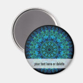 ブルーグリーンジェムズ万華鏡のように千変万化するパターン マグネット (正面/裏面)