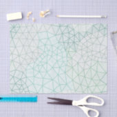 ブルーグリーンジオメトリックプリントティッシュペーパー 薄葉紙 (クラフト)