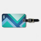 ブルーグリーンジグザグストライプラゲッジタグ ラゲッジタグ (正面横)