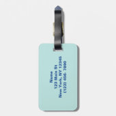 ブルーグリーンジグザグストライプラゲッジタグ ラゲッジタグ (裏面縦)