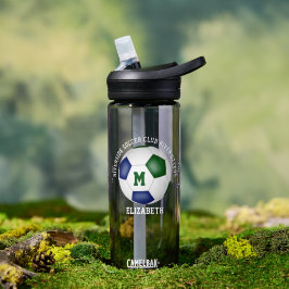 ブルーグリーンスクールクラブチームカラーカスタムサッカー ウォーターボトル