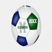 ブルーグリーンスクールクラブチームカラー メタルオーナメント (正面左)