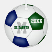 ブルーグリーンスクールクラブチームカラー メタルオーナメント (裏面)