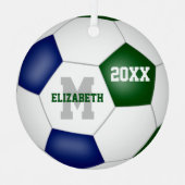 ブルーグリーンスクールクラブチームカラー メタルオーナメント (正面)