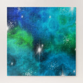 ブルーグリーンスターネブラ宇宙銀河系宇宙 ジグソーパズル (横)