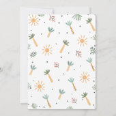 ブルーグリーンストンプチョンツツインズ恐竜1回目の誕生日 招待状 (裏面)