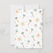 ブルーグリーンストンプチョンプパーティー恐竜1st誕生日 サンキューカード (裏面)