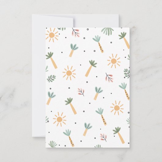 ブルーグリーンストンプチョンプパーティー恐竜1st誕生日 サンキューカード (裏面)