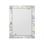 ブルーグリーンソングバードフローラ8.5"x11"メモ帳 ノートパッド (回転)