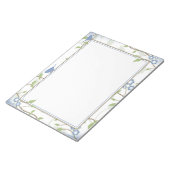 ブルーグリーンソングバードフローラ8.5"x11"メモ帳 ノートパッド (アングル)