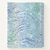 ブルーグリーンタイガーゼブラグリッター ノートブック (裏面)