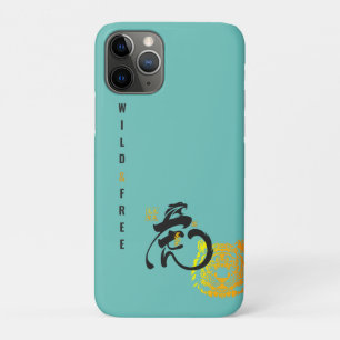 ブルーグリーンタイガーワイルド&フリーゴールデンイメージ iPhone 11 PROケース