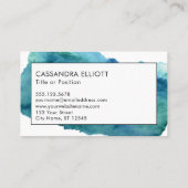 ブルーグリーンターコイズ抽象芸術水彩ウォッシュ 名刺 (裏面)