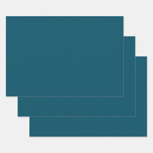 ブルーグリーンターコイズ色 ラッピングペーパーシート (セット)