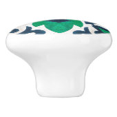 ブルーグリーンダマスク装飾キャビネット セラミックノブ (側面)