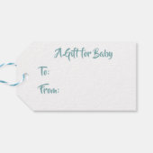 ブルーグリーンツイン男の赤ちゃんベビーシャワーまたは新生児 ギフトタグ (裏面横)