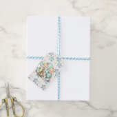 ブルーグリーンツイン男の赤ちゃんベビーシャワーまたは新生児 ギフトタグ (より糸付き)