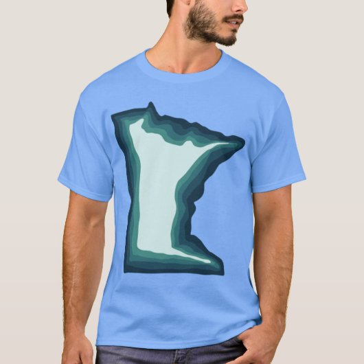 ブルーグリーンティール(緑がかった色)ミネソタ Tシャツ (正面)