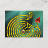 ブルーグリーンティール(緑がかった色)光波の超迷路 名刺 (裏面)